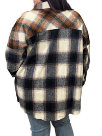 Zenana - Colorblock Plaid Longline Shacket