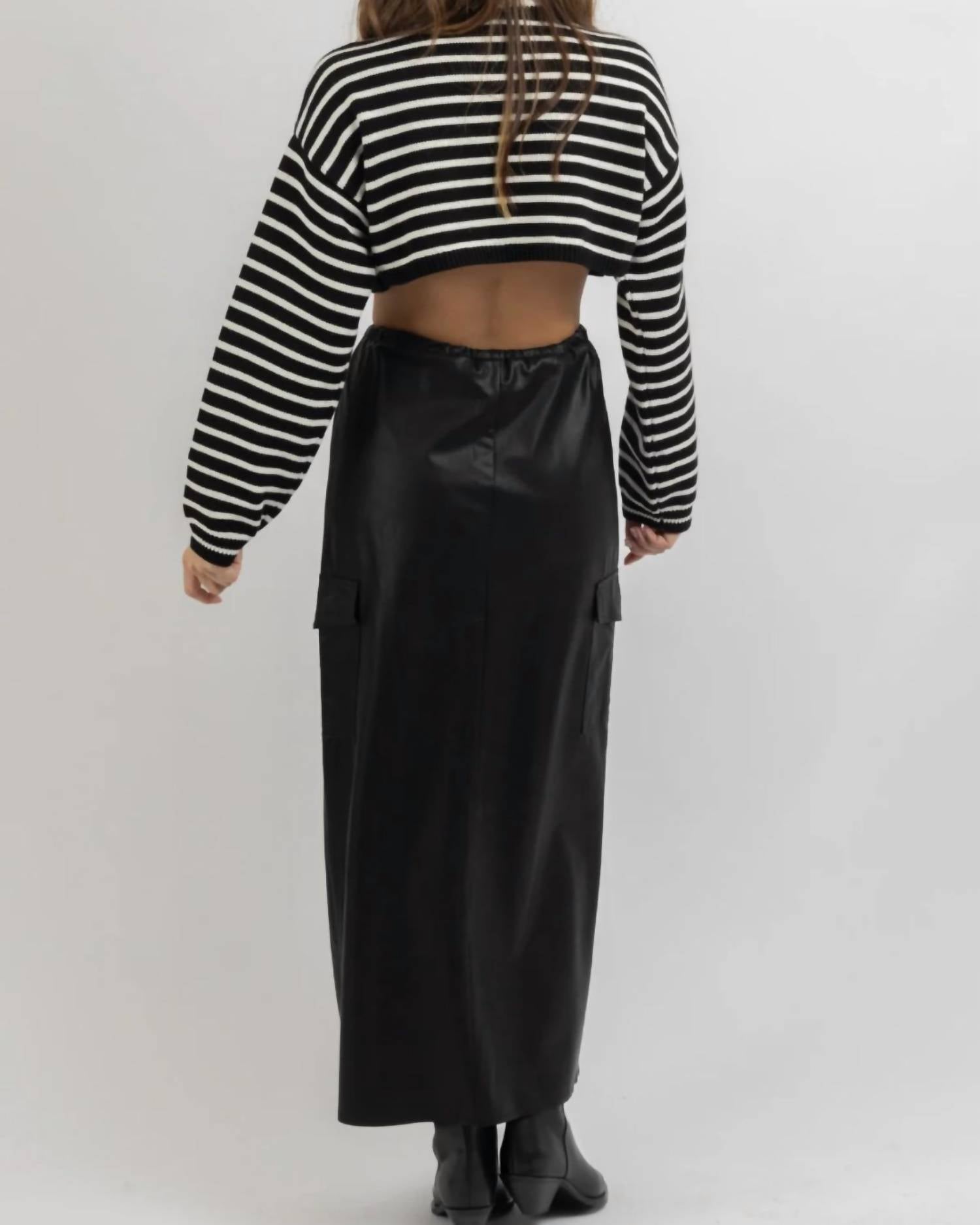 Olivaceous - MACK LEATHER CARGO SKIRT