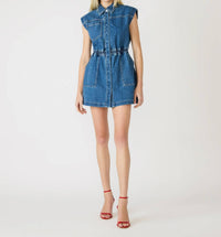 Steve Madden - Sleeveless Denim Mini Dress