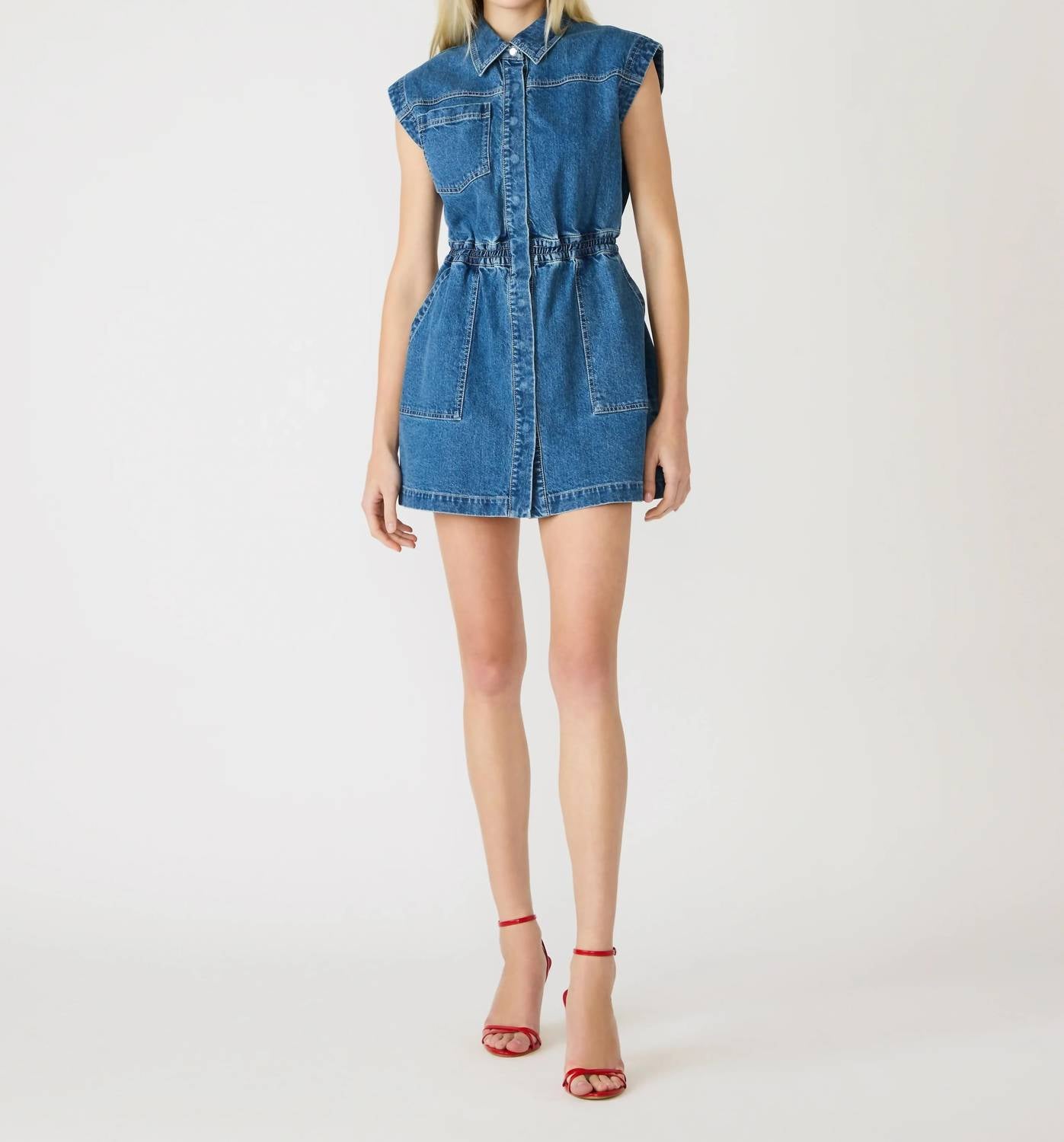 Steve Madden - Sleeveless Denim Mini Dress