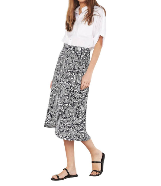 Apricot - Geo Leaf Wrap Skirt