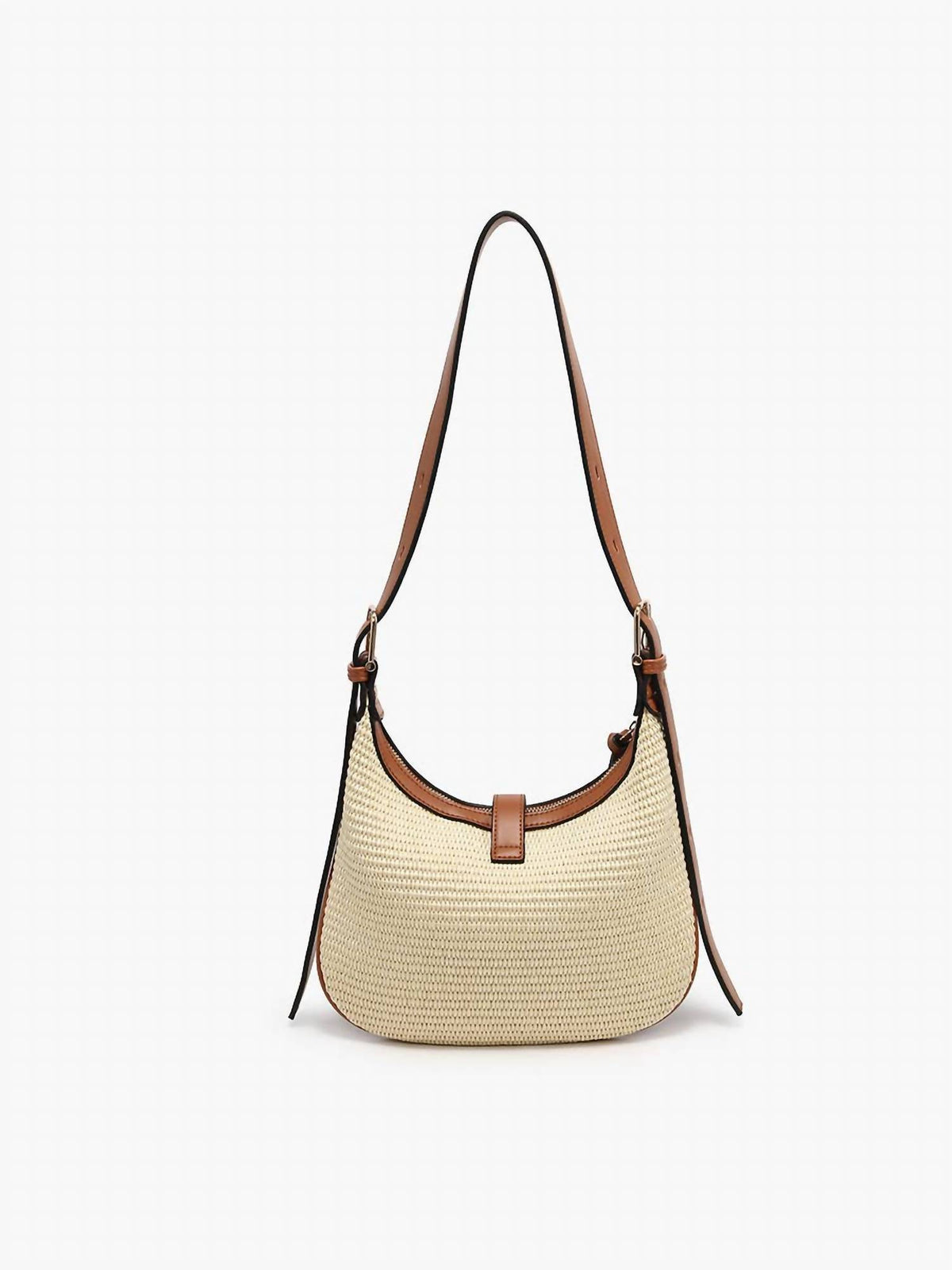 Jen & Co. - Women's Ariana Straw And Vegan Leather Shoulder Bag