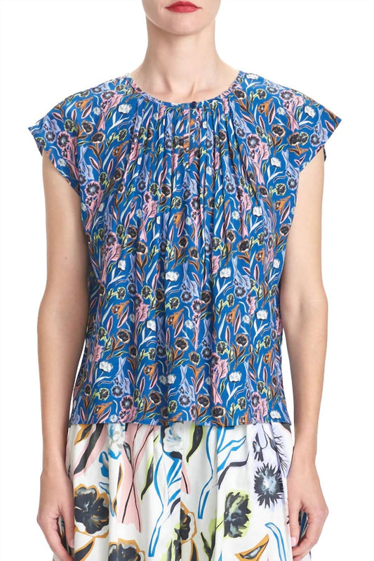 Maggie Pleat Neck Floral Top