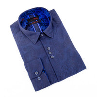 Eight X - Jacquard Button Down Shirt With Paisley Flocking