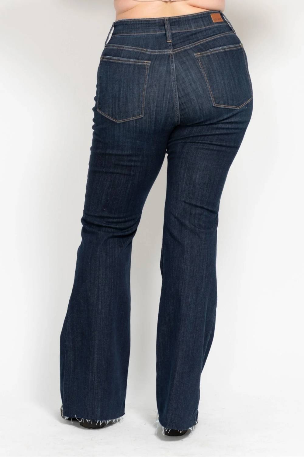 Judy Blue - High Waist Raw Hem Flare Jeans - Plus