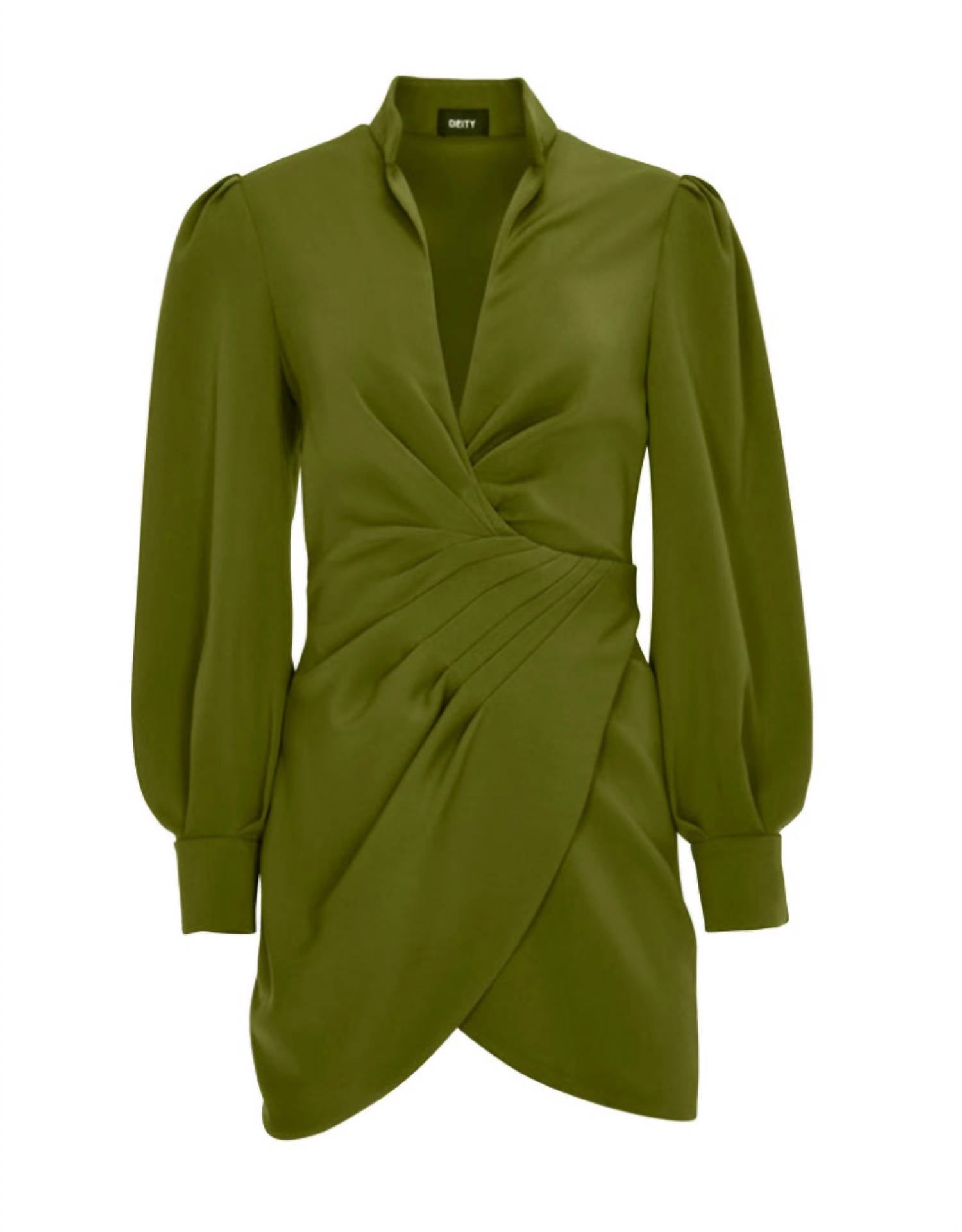 Deity - Deep V Draped Mini Dress