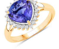 Diana M Jewels Women's Heart Natural Tanzanite Fashion Ring (2.68 Ct) - Signature in 14k yellow gold - women's jewelry