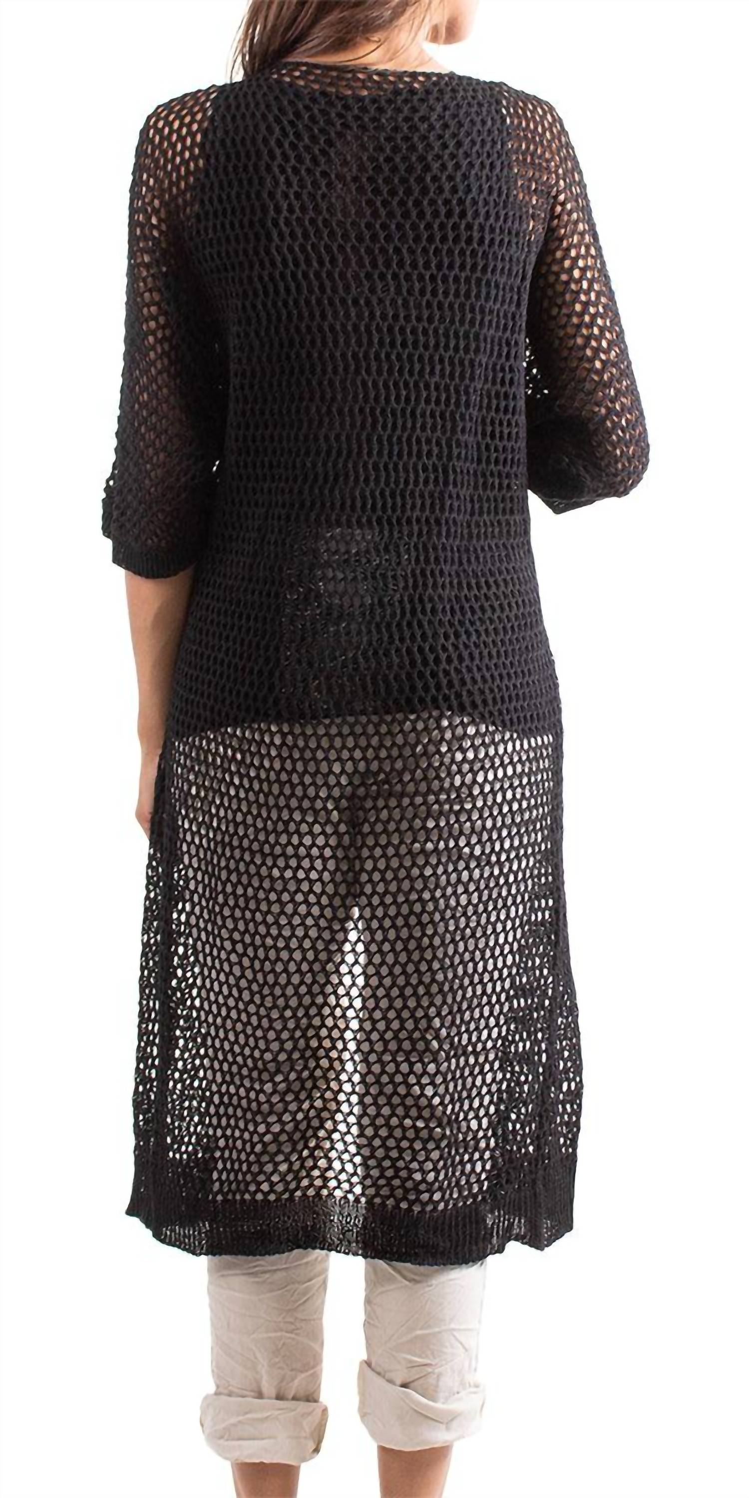 Gigi Moda - Ginavra Knitted Mesh Maxi Open Jacket