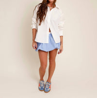 Skies Are Blue - BLANK CANVAS BUTTON UP TOP