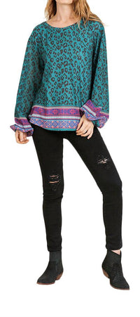 Umgee - Scarf Print Knit Top