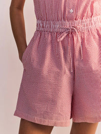 Elan - Gameday Pinstripe Button-down Romper