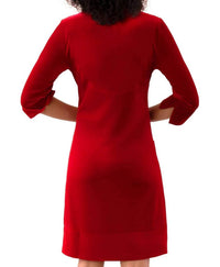 GRETCHEN SCOTT Ruffneck Mini Dress in silky velvet red 1 - women's dress - alternate view