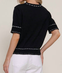 Active Basic - Short Sleeve Round Neck Sweater