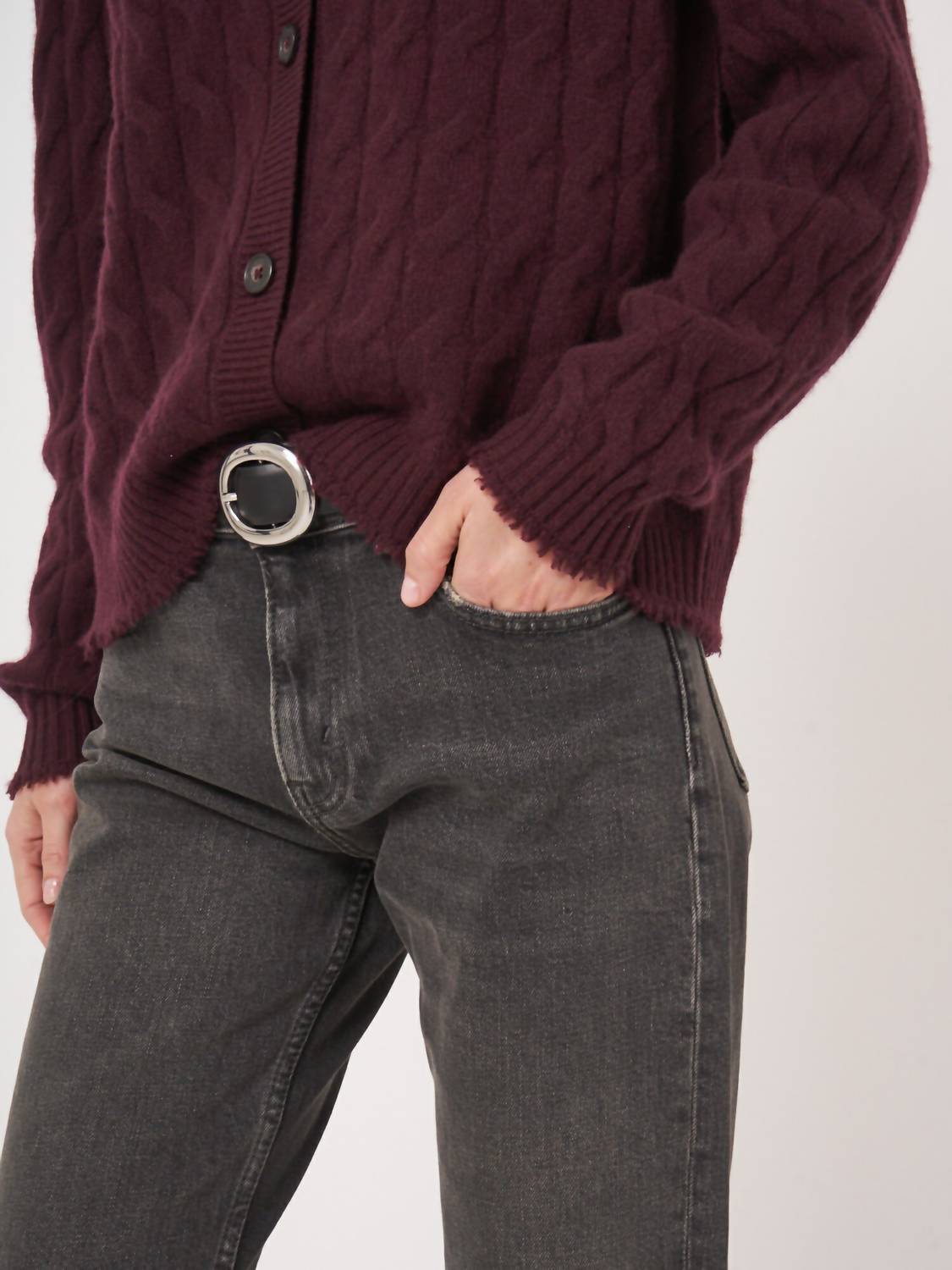 Repeat Cashmere - Organic Cashmere Cable Knit With Fringes Cardigan