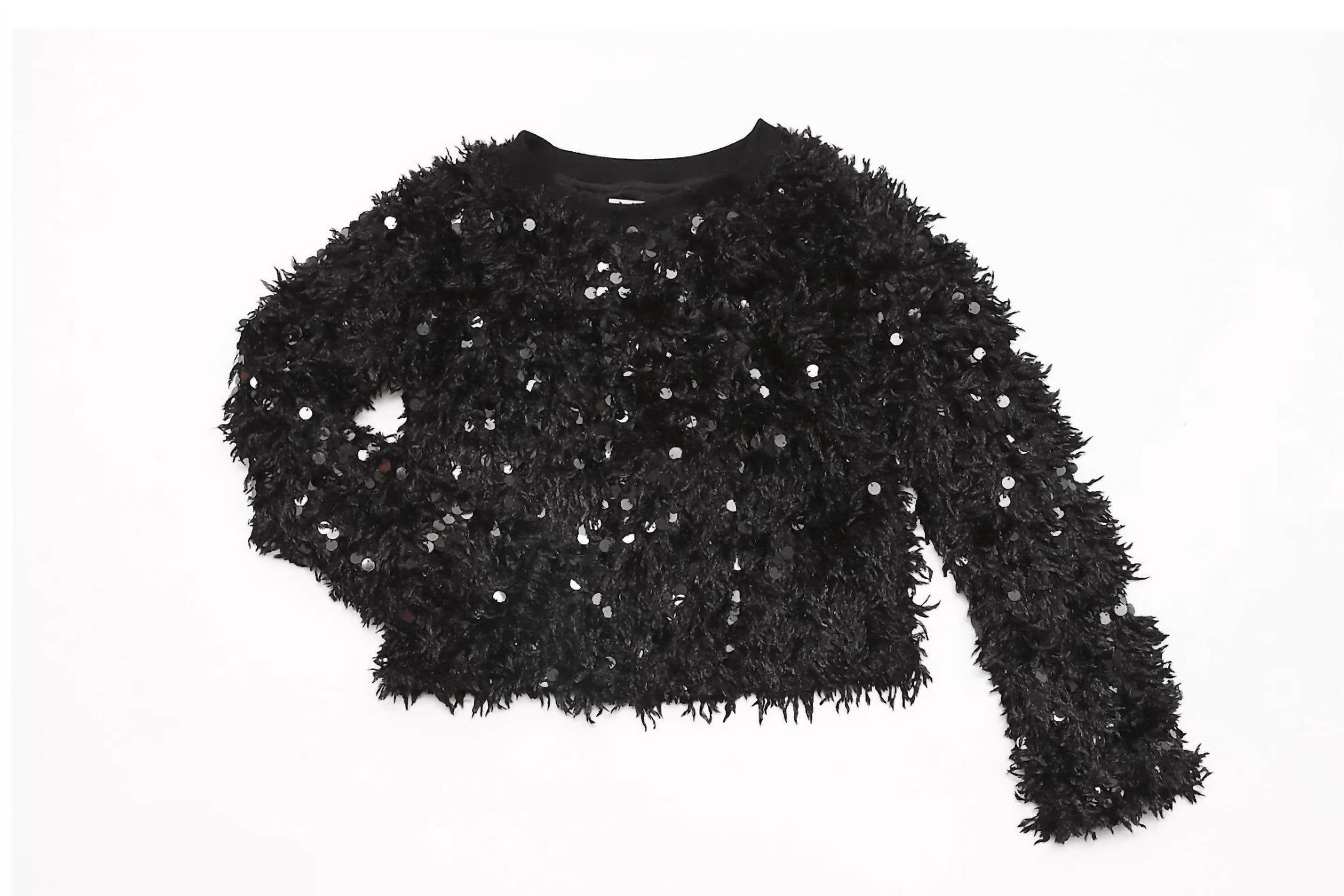 Mia - Girls Textured Sequin Sweater