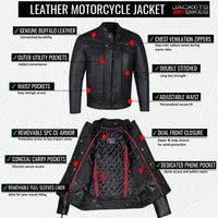 Jackets 4 Bikes - Men’s Buffalo Leather Moto Jacket