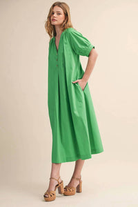 &Merci - V-neck Button Front Dress