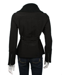 Mo-Ka - Women's Shell Zip Coat With Ribbed Collar