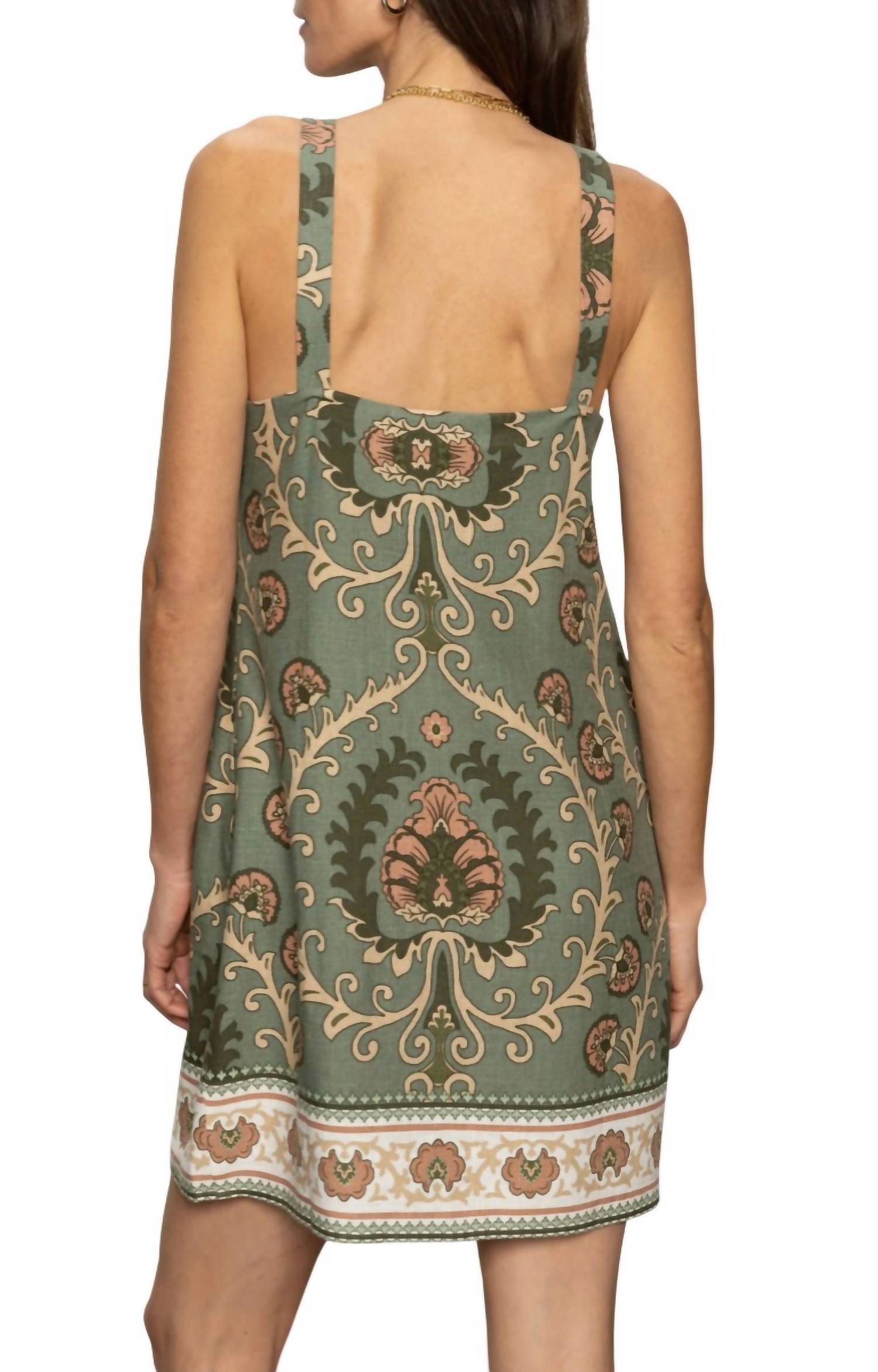 Sanctuary Tapestry Shift Dress in mezzo sage - women's dress - alternate view