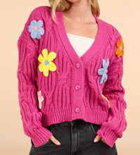 Very J - Statement Flower Cardigan