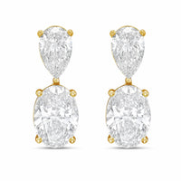 Diana M Jewels - Women's Pear Lab-Grown Diamond Stud Earrings (20.00 Ct TCW) - Signature