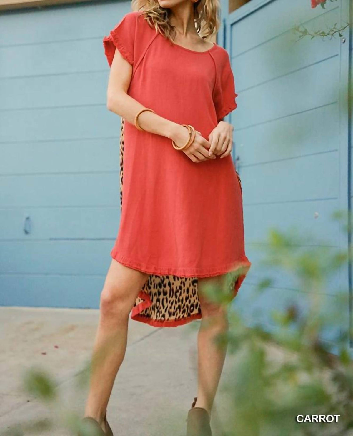 Umgee - Andrea Hi Low Leopard Back Dress