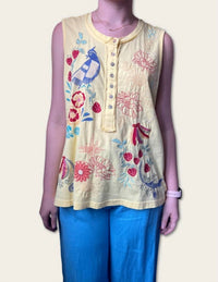 Johnny Was - RAW DETAIL HENLEY CORA TANK