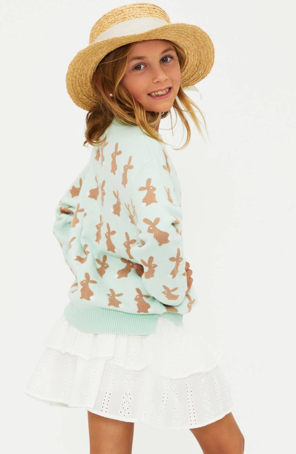 Beach Riot Girls Little Callie Sweater in bunny tail - kids' sweater - alternate view