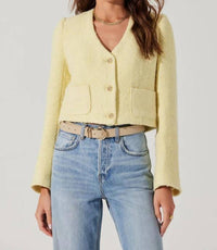 Astr - Marleigh V-neck Tweed Jacket