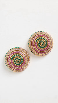 Lele Sadoughi - Women's Spiral Button Earrings