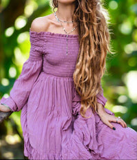 Zinnia Pearl - Women's Sexy Shoulders Maxi Dress