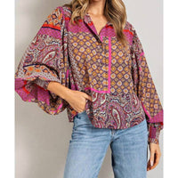 Ee:Some - Boho Puff Sleeve Top