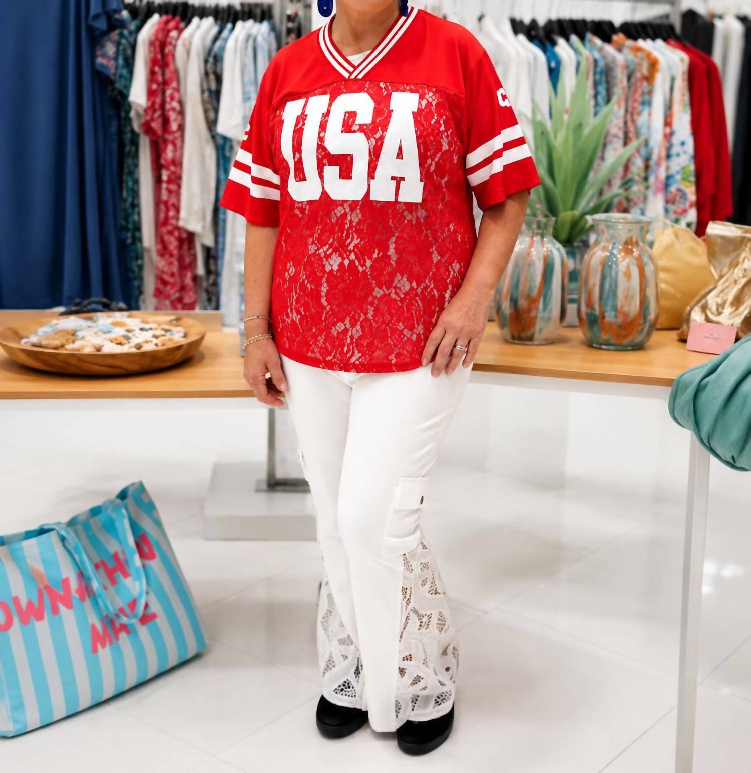 Grace + Emma - Usa Lace Jersey Shirt