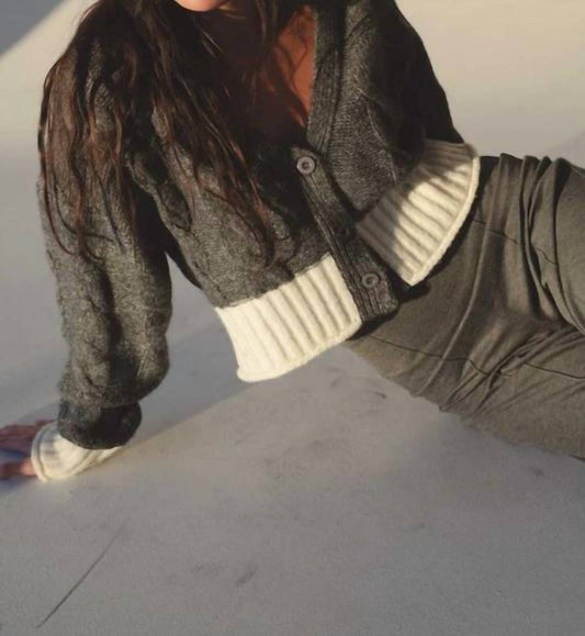 Elan - Color Block Carrie Cardigan Sweater