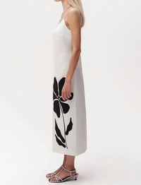 Exquise - Cannon Spaghetti Strap Linen Midi Dress