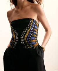 Desigual Bandeau Neckline Long Jumpsuit in opart - women's pants - view 4