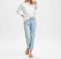 Renwick - Cotton Button Mock Top