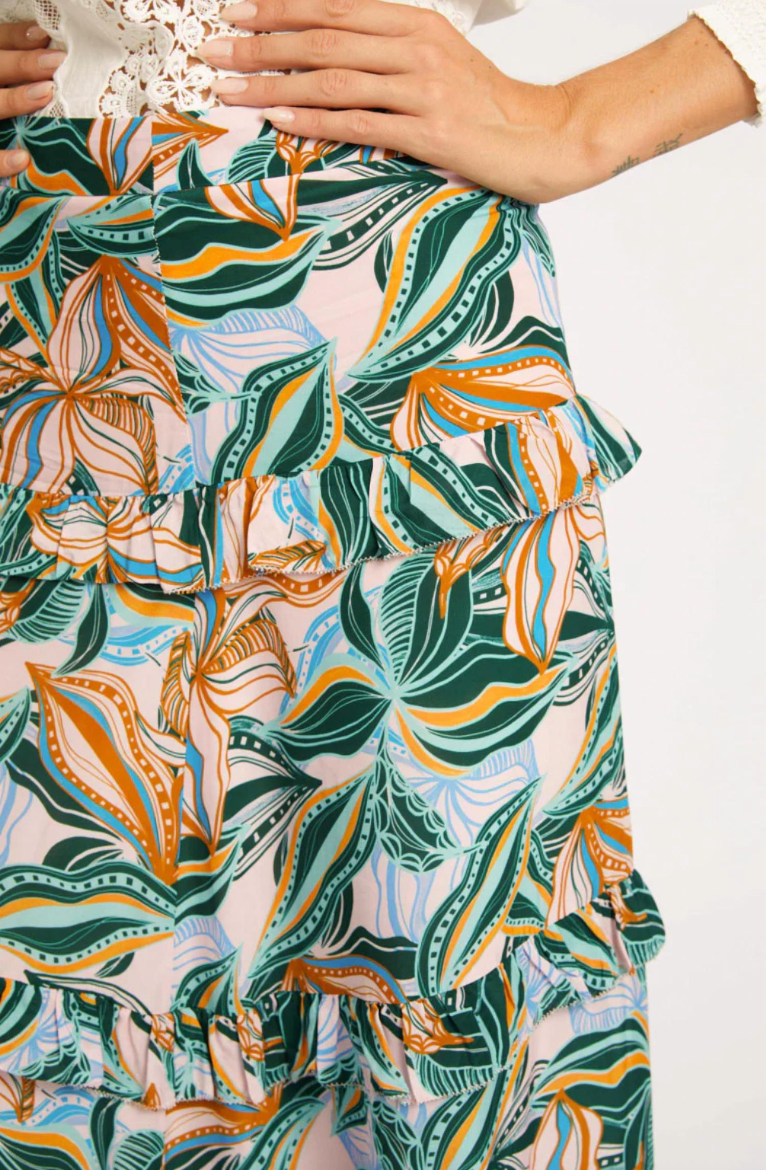 Caballero - Pierra Sea Leaves Maxi Skirt