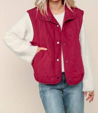 Haptics - Quilted Puffer Vest Jacket With Fully Lining