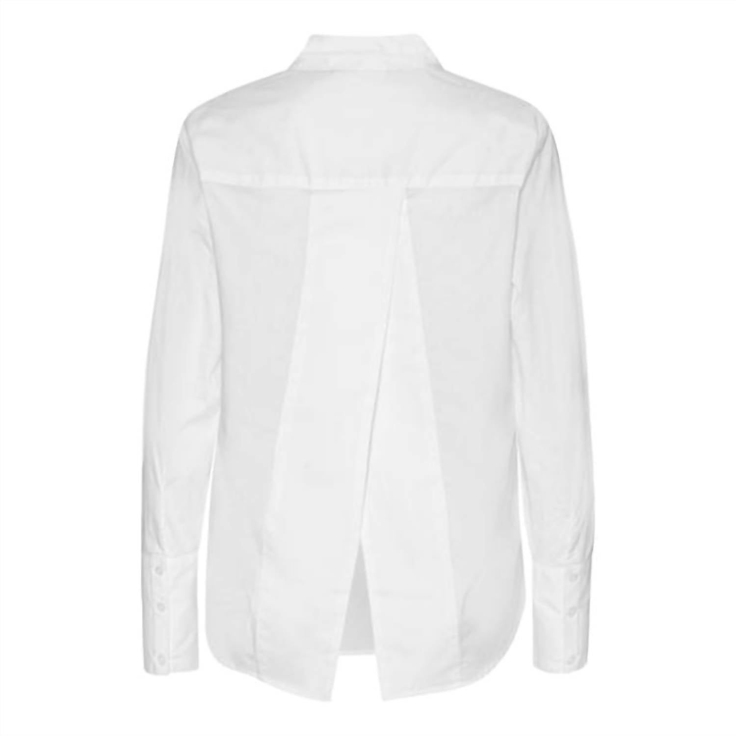 Karmamia Women's Madden Shirt in white poplin - women's blouse - detail view