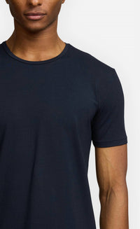 Kiefermann Short Sleeve Cotton Modal T-shirt in blue forest - men's t-shirt - alternate view