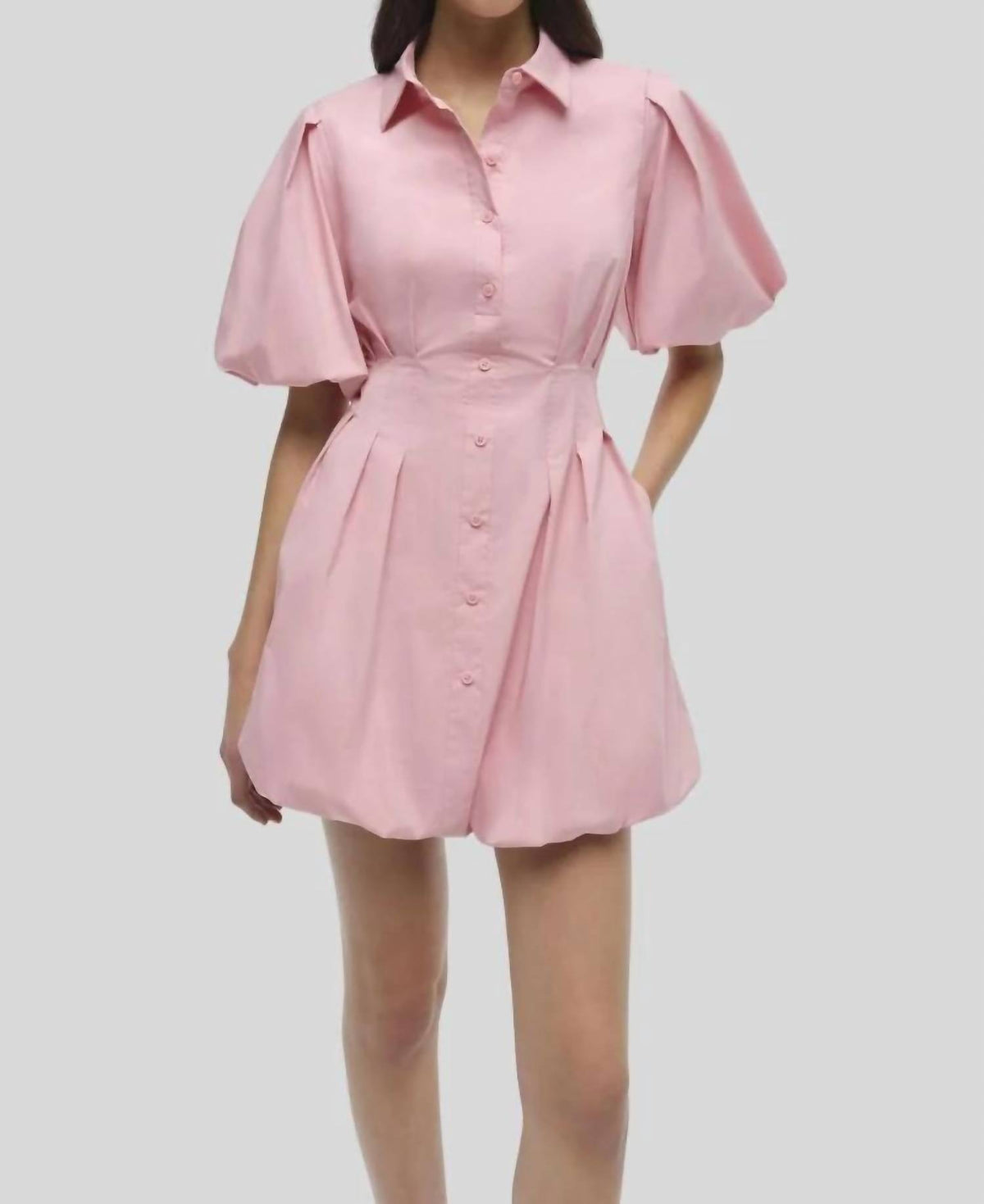 Simkhai - Cleo Balloon Pintuck Mini Dress