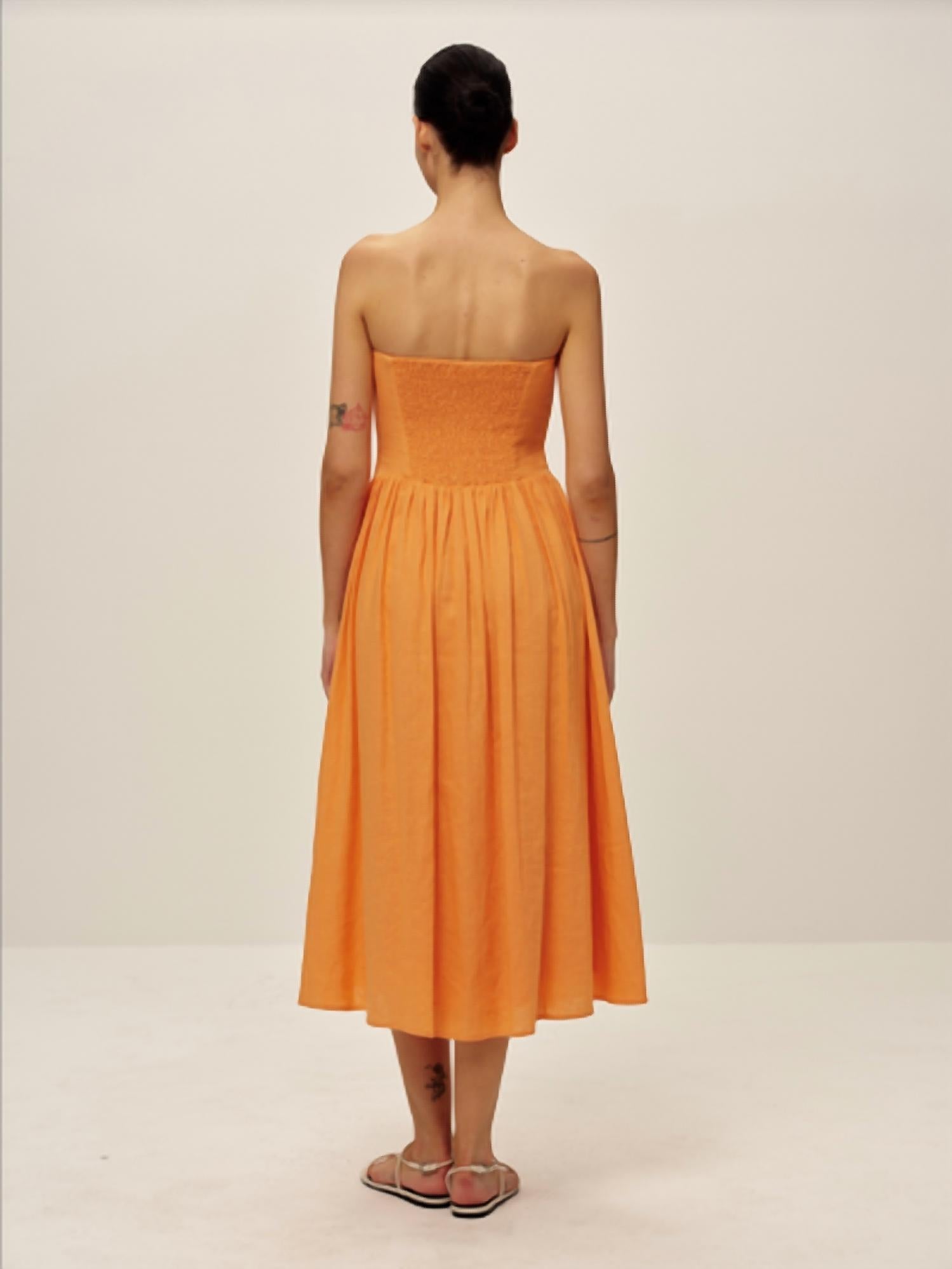 Elodie - cello linen dress