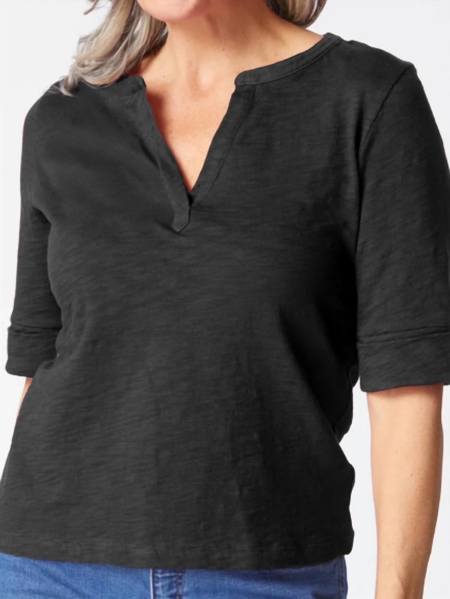 Habitat - Split Neck Elbow Sleeve Tee