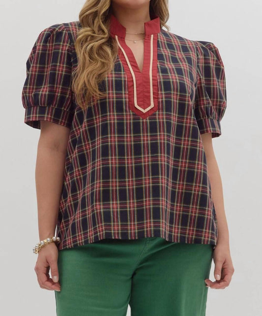 Entro - Windsor Plaid Top