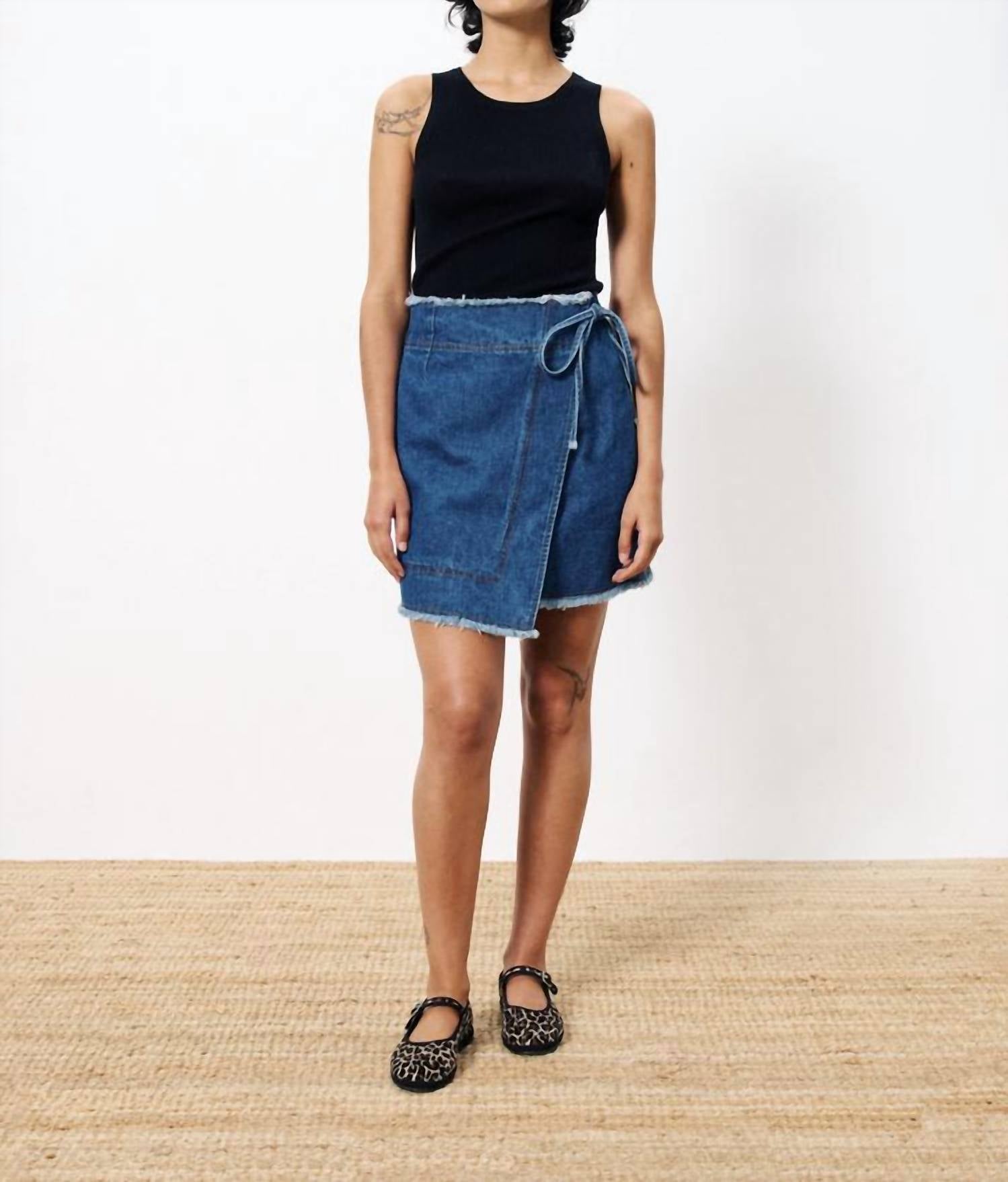 Frnch - Nise Denim Wrap Mini Skirt