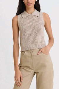 Matthew Bruch - Cable Mesh Collared Tank Top