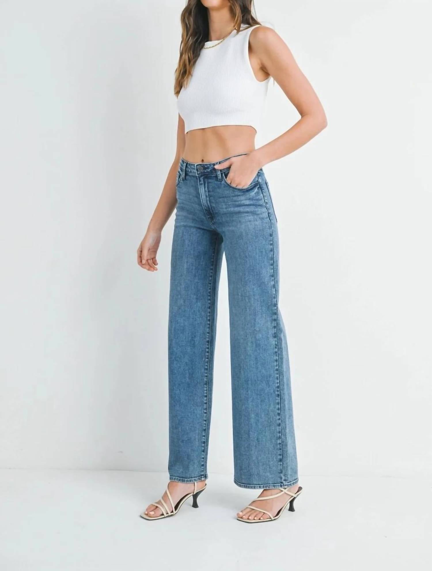 Just Black Denim - Stretchy Wide Leg Jeans