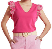 Tyler Boe - Erin Eyelet Sleeve Tee Top