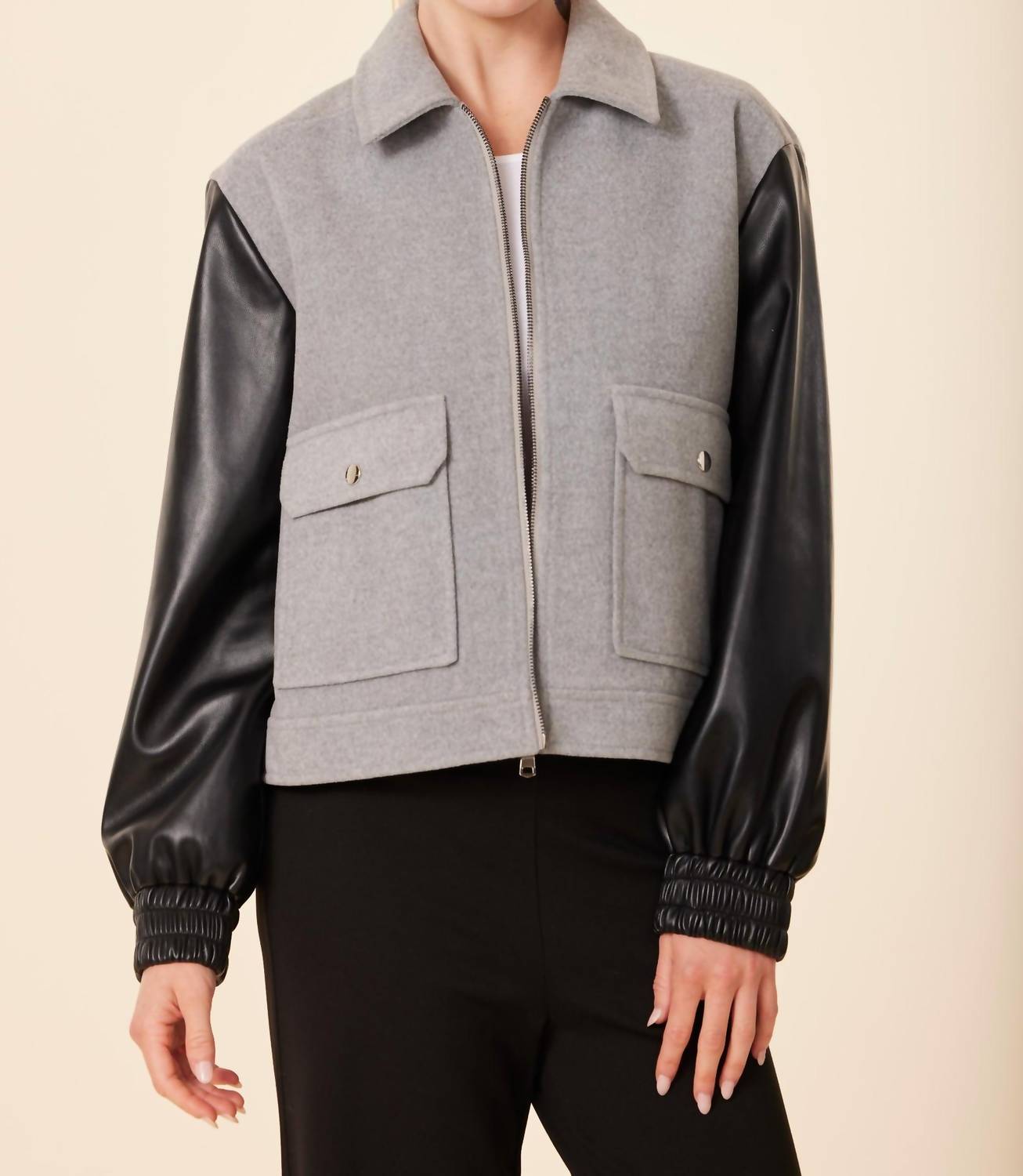 Dolce Cabo - Leather Sleeve Jacket